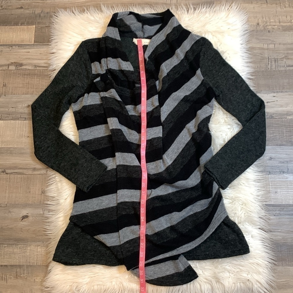 Anthropologie A’Reve tunic length striped sweater 2 piece look asymmetrical M - Picture 6 of 9